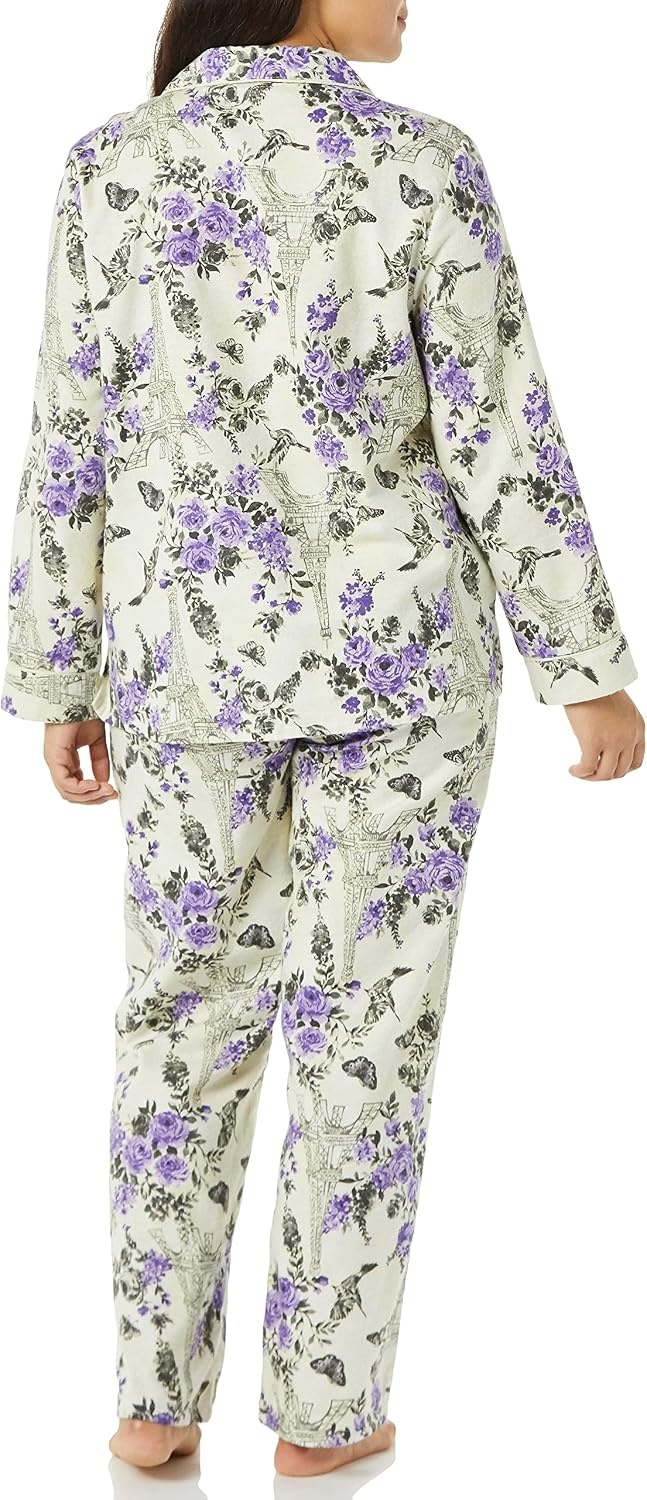 image:imageAmeriMark Cozee Corner Printed Flannel Pajama SetIvory Tower