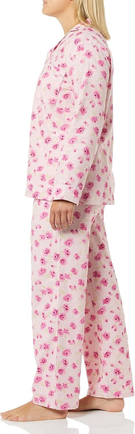image:imageAmeriMark Cozee Corner Printed Flannel Pajama SetRose Floral