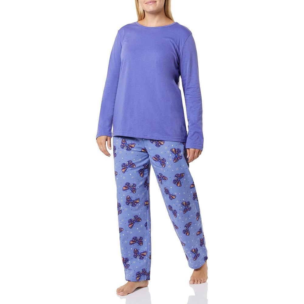 image:imageAmeriMark Womens 2Piece Flannel Pajama SetButterfly