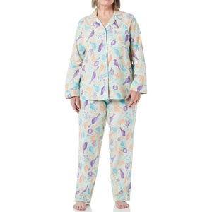AmeriMark Cozee Corner Printed Flannel Pajama Set(Mint Birds)